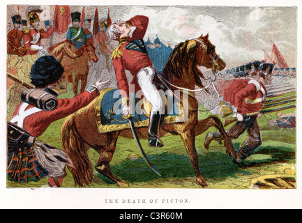Il tenente generale Sir Thomas Picton ucciso alla battaglia di Waterloo Foto Stock