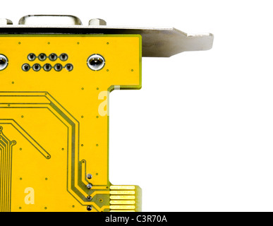 Circuito integrato del computer isolato su bianco Foto Stock