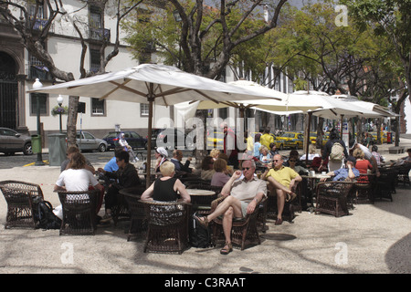 Golden Gate Grand Cafe a Avenida Arriaga Funchal Foto Stock