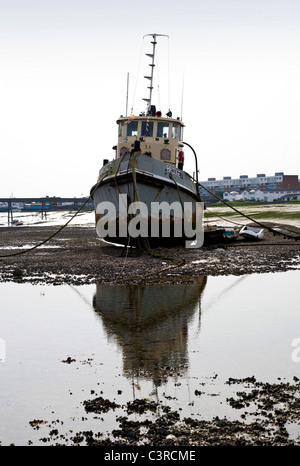Fiume Adur Shoreham West Sussex a bassa marea Foto Stock