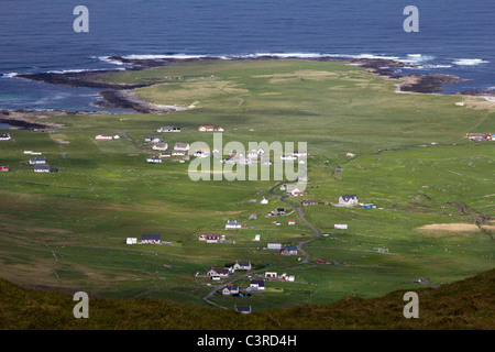 Viste dal ben heaval borve Isle of Barra Ebridi Esterne Western Isles della Scozia Foto Stock