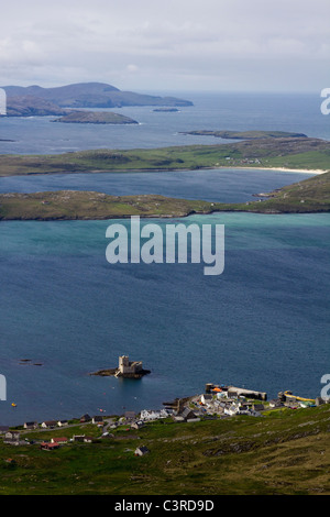 Viste dal ben heaval castlebay Isle of Barra Ebridi Esterne Western Isles della Scozia Foto Stock