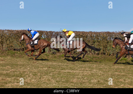 RACING AL PUNTO A PUNTO A HOWICK vicino a Chepstow Wales UK Foto Stock