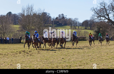 RACING AL PUNTO A PUNTO HOWICK CHEPSTOW Wales UK Foto Stock