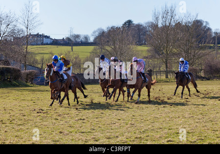 RACING AL PUNTO A PUNTO HOWICK CHEPSTOW Wales UK Foto Stock