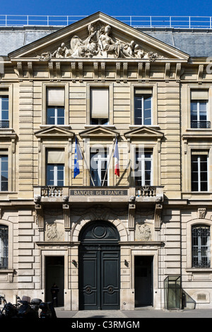 Il quartier generale della Banque de France sulla Rue Croix des Petits Champs, Parigi, Francia Foto Stock