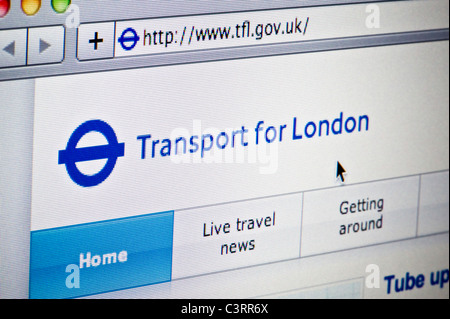 Close up TfL logo come visto sul suo sito web. (Solo uso editoriale: -print, TV, e-book e Redazione sito web). Foto Stock