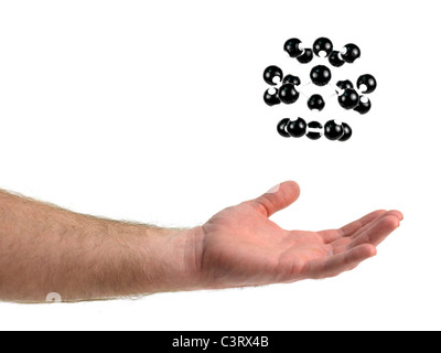 Una molecola isolata struttura contro uno sfondo bianco Foto Stock