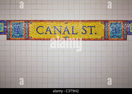 Canal Street Subway segno mosaico Foto Stock