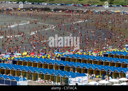 Spiaggia di scena a Mar del Plata, Argentina. Foto Stock