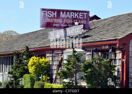 Esterno del mercato del pesce e shack su Cape Cod. Stati Uniti d'America Foto Stock