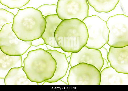 Fette di cetriolo Foto Stock