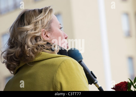 Chairpman Jutta Urpilainen parla a Lahti Foto Stock