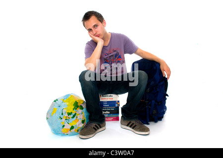 Giovane uomo deluso con la corsa Foto Stock