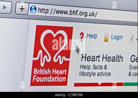 Close up della British Heart Foundation logo come visto sul suo sito web. (Solo uso editoriale: -print, TV, e-book e Redazione sito web) Foto Stock