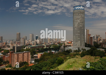 Una vista panoramica della città di centro di Johannesburg. Foto Stock