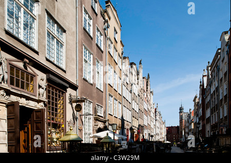 Strada storica Mariacka nella Città Vecchia, Gdansk, Polonia Foto Stock