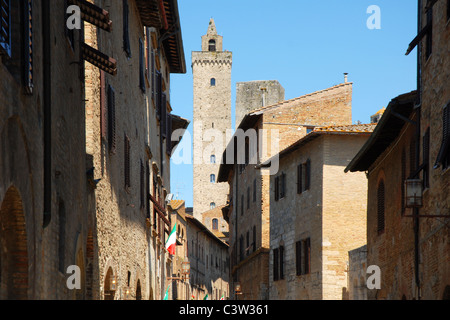 Questa è un immagine di San Gimignano, una bellissima medievale cinto da mura in Provenza di siena, Italia. Foto Stock