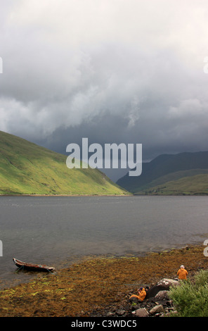 Killary Harbour in Irlanda Costa Ovest Foto Stock