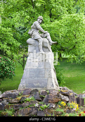 Freestone memorial statua (1906) per le saldature di Highland Light Infantry caduti in guerra boera, da William Birnie Rhind Foto Stock