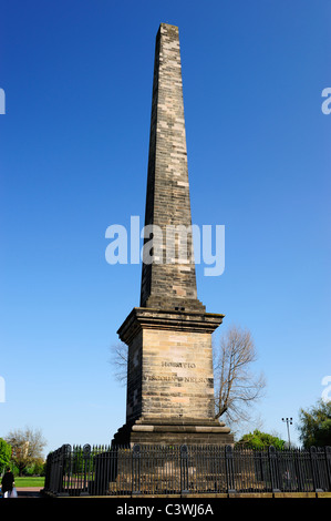 Nelson è un monumento sul verde di Glasgow, Scozia Foto Stock