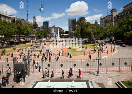 La vista dal balcone della Casa Rosada, Plaza de Mayo, Buenos Aires, Argentina, Sud America. Foto Stock