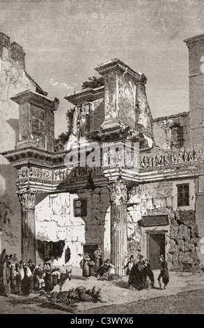 Tempio di Minerva, Roma, Italia nel tardo XIX secolo. Da Italiano Foto di p. Samuel Manning, pubblicato c.1890. Foto Stock