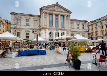 Mercato in Place du Palais-de-giustizia, Nizza Foto Stock