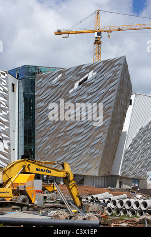 Titanico progetto firma titanic quarter queens isola belfast Irlanda del Nord Regno Unito Foto Stock