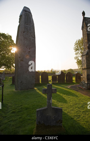 Regno Unito più alte di pietra permanente,il monolite Rudston, East Riding of Yorkshire Foto Stock