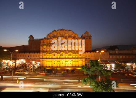 Hawa Mahal, sa anche come il palazzo dei venti, Jaipur, India Foto Stock