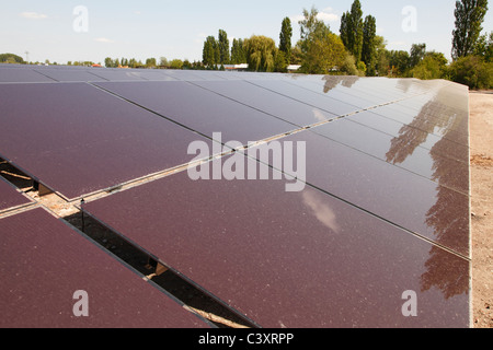 Solare fotovoltaico impianto di alimentazione Foto Stock