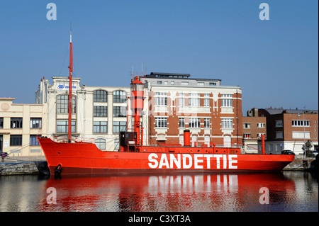 Dunkerque,Nord,Nord-Pas-de-Calais,Francia.Port museum e museo galleggiante,la Duchesse Anne 1901 e Sandettie light boat Foto Stock