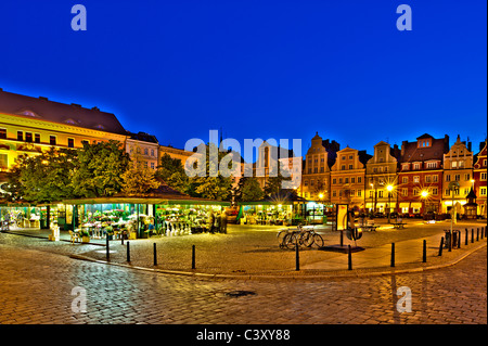 Il mercato dei fiori in piazza Solny, Wroclaw, Polonia Foto Stock