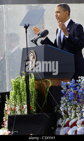 Dublino, Irlanda il Presidente Usa Barack Obama in visita ufficiale in Irlanda. Foto Stock