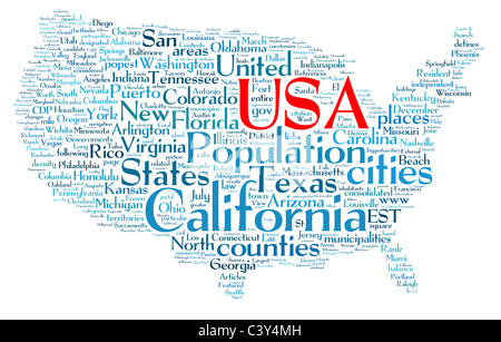 Usa mappa formata da parole Foto Stock