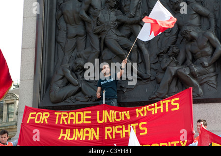 Giorno di maggio al Rally di Trafalgar Square, Londra, Regno Unito, 2011 Foto Stock