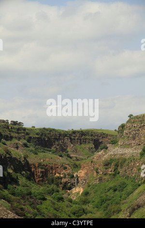 Alture del Golan, Gamla cascata a Gamla Riserva Naturale Foto Stock