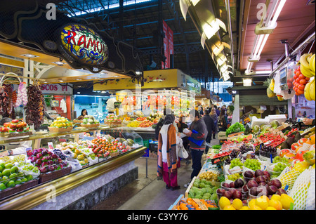 La Boqueria il mercato pubblico, La Rambla (Las Ramblas, Barcelona, Catalunya, Spagna Foto Stock