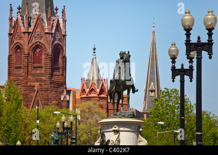 Unione maggiore generale George Henry Thomas, Thomas Circle Park, Washington DC Foto Stock