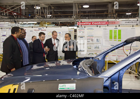 Chrysler celebra il rimborso dei prestiti governativi Foto Stock