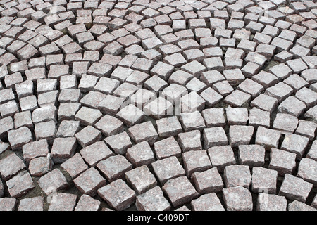 Close-up di posa della pavimentazione Foto Stock