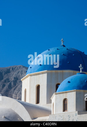 Chiesa a Perissa, Santorini, Cicladi, Grecia Foto Stock