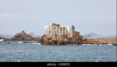 Isola di bruciato e Annet al largo della costa di Sant Agnese in Isole Scilly Foto Stock