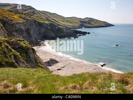 Vista sulla Spiaggia di Rockham verso morte punto sulla costa nord del Devon vicino a Woolacombe Foto Stock