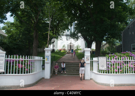 La prima chiesa congressuale nella città di Nantucket. Foto Stock