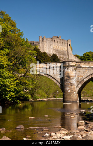 Ponte Verde e Castello, Richmond, North Yorkshire Foto Stock