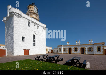 Sunny View del museo di Scottish fari, Lovat Testa, Fraserburgh, Aberdeenshire, Scozia Foto Stock