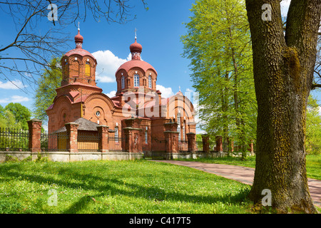 Bialowieza-chiesa ortodossa, regione Podlasie, Polonia Foto Stock