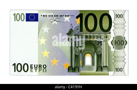 Soldi, delle banconote in euro, 100 euro bill, complementare, la banconota, banca nota, Bill, banconote, la banconota, banca nota, Bill, banconote, UE Foto Stock